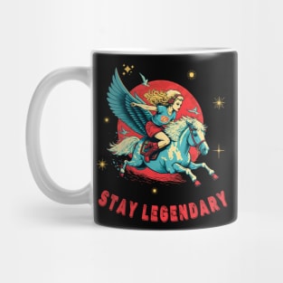 Stay Legendary - Retro Pegasus Magical Creature Flying Horse Mug